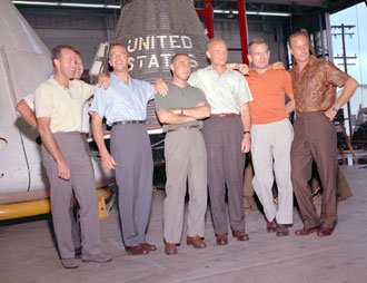 Gordon Cooper with other Mercury astronauts