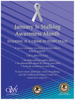 January is Stalking Awareness Month Poster