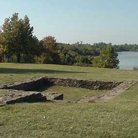 Foundations of the first fort's block house