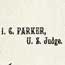 part of letter head showing I C Parker and US Judge