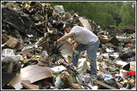 Debris is temporarily staged and sorted following a disaster in West Virginia. Photo courtesy of FEMA.