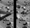 'Mister Badger' Pushing Mars Rock