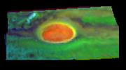 Ammonia Ice near Jupiter's Great Red Spot