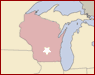 Map of Wisconsin with Madison highlighted