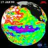 TOPEX/El Niño Watch - La Niña Weakening, January 17, 1999