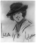 [Bust-length drawing of Eliza Doolittle from George Bernard Shaw's Pygmalion]