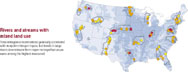 Rivers and streams with mixed land use.