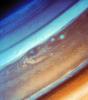 Photograph of Saturn constructed in false color