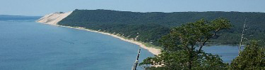 View of Lake MI bluffs from Empire Bluffs Trail