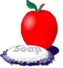 Picture of an apple and soap