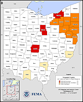 Map of Declared Counties for Disaster 1484