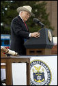 Vice President Dick Cheney addresses graduates of the U.S. Coast Guard Academy, Wednesday, May 21, 2008, during commencement ceremonies in New London, Conn. "Today you're the same men and women you were four years ago -- only better," said the Vice President. "With you in the officer corps, it'll be the same Coast Guard -- only better. So this day of your commissioning is more than a memorable day in your own life -- it's a great day for the Coast Guard, and for the United States of America." White House photo by David Bohrer