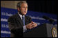 President George W. Bush addresses the United States Chamber of Commerce Friday, Oct. 17, 2008, in Washington, D.C. The President spoke on the state of the economy and thanked the Chamber and its members for "efforts to support the spirit of free enterprise, and to advance the interests of business, large and small, across our great country." White House photo by Eric Draper