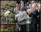 New York Giants Co-Captain Army Lt. Col. Greg Gadson, center, is applauded as he is recognized by President George W. Bush Wednesday, April 30, 2008 at the White House, during an event celebrating the Giant's Super Bowl XLII victory. White House photo by Chris Greenberg