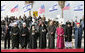 Clergymen wait alongside the red carpet Wednesday, Jan. 9, 2008, in anticipation for the arrival of Air Force One and President George W. Bush to Ben Gurion International Airport in Tel Aviv. The arrival of the President marked the first day of his eight-day Mideast trip. White House photo by Chris Greenberg