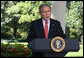 President George W. Bush delivers a statement on the economy Thursday, Sept. 18, 2008, in the Oval Colonnade of the White House. Said the President, "Our financial markets continue to deal with serious challenges. As our recent actions demonstrate, my administration is focused on meeting these challenges. The American people can be sure we will continue to act to strengthen and stabilize our financial markets and improve investor confidence." White House photo by Joyce N. Boghosian