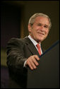 President George W. Bush delivers remarks on the United States International Development Agenda Thursday, May 31, 2007, at the Ronald Reagan Building and International Center in Washington, D.C. "We're blessed to live in the world's most prosperous nation," said the President. "And I believe we have a special responsibility to help those who are not as blessed. It is the call to share our prosperity with others, and to reach out to brothers and sisters in need."  White House photo by Shealah Craighead