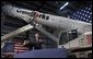 President George W. Bush delivers remarks on the economy at CraneWorks' equipment warehouse in Birmingham, Ala., Monday, Nov. 3, 2003.  White House photo by Eric Draper