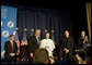 President George W. Bush talks with Mother Assumpta Long after addressing the National Catholic Prayer Breakfast Friday, April 13, 2007, in Washington, D.C. "One of the reasons that I am such a strong believer in the power of our faith-based institutions is that they add something the government never can, and that is love," said the President in his remarks. White House photo by Shealah Craighead