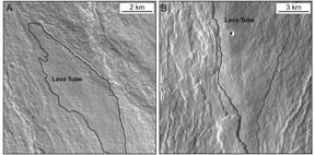 Tube and channel lava flows on Mars