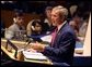 President George W. Bush addresses the United Nations General Assembly in New York City on the issues concerning Iraq Thursday, September 12.  
