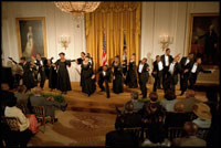 Students from the Duke Ellington School of Arts perform for the President at the Celebration of African-American Music, History and Culture in the East Room May 28, 2002.