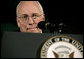 Vice President Dick Cheney listens as an audience member asks a question, Wednesday, June 11, 2008, during a visit to the U.S. Chamber of Commerce in Washington, D.C. White House photo by David Bohrer