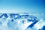 The image is that of a multiyear sea ice in the Arctic's Beaufort Sea.