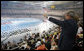 President George W. Bush and Mrs. Laura Bush acknowledge the entrance of the U.S. athletes into China's National Stadium in Beijing, Friday, Aug. 8, 2008, for the Opening Ceremonies of the 2008 Summer Olympics. The President called the event "spectacular and lots of fun." White House photo by Eric Draper