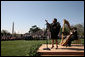 Soprano Kathleen Battle sings "The Lord's Prayer," Wednesday, April 16, 2008, during the arrival ceremony in honor of Pope Benedict XVI on the South Lawn of the White House. White House photo by David Bohrer