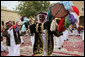 Saudi dancers rehearse for the arrival of President George W. Bush to Al Murabba Palace in Riyadh Tuesday, Jan. 15, 2008. The President will spend the night at the King's ranch in Al Janadriyah before finishing his visit to the Mideast Wednesday with a stop in Egypt before heading home to Washington, D.C. White House photo by Eric Draper