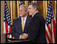 President George W. Bush and British Prime Minister Gordon Brown shake hands at their joint news conference Monday, June 16, 2008 in London. White House photo by Eric Draper