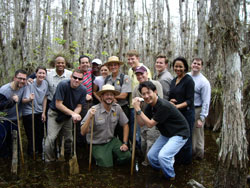 2006-2007 Fellows on a swamp walk in the Everglades during an education policy trip to Florida