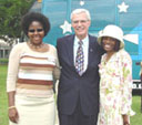 Assistant Bernardi with two new homeowners