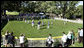 President George W. Bush hosts the 20th and final game of Tee Ball on the South Lawn: A Salute to the Troops game Sunday, Sept. 7, 2008, on the South Lawn of the White House. President Bush launched Tee Ball on the South Lawn to encourage fitness among America's youth and promote our national pastime to people of all ages. White House photo by Grant Miller