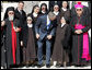 President George W. Bush pauses for a photo opportunity with nuns at the Church of the Beatitudes Friday, Jan. 11, 2008, during his last stop in Israel. White House photo by Eric Draper