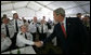 President George W. Bush greets Australian troops during a social lunch Wednesday, Sept. 5, 2007, on Garden Island in Sydney. White House photo by Eric Draper