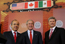 President George W. Bush and Canadian Prime Minister Stephen Harper listen to Mexico President Felipe Calderon as he responds to a reporter’s question, during their joint news conference Tuesday, April 22, 2008 in New Orleans, at the conclusion of the 2008 North American Leaders’ Summit. White House photo by Joyce