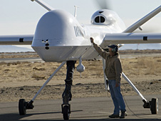 Ikhana crew chief Joe Kinn gives the aircraft a final check.