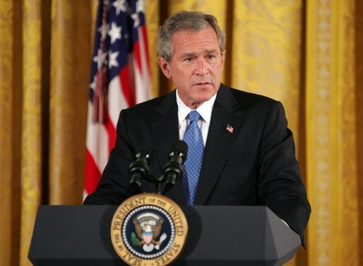 President George W. Bush speaks during a reception commemorating the 40th Anniversary of the Civil Rights Act at the White House on July 1, 2004. White House photo by Paul Morse