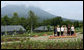 Mrs. Laura Bush and spouses of G-8 leaders pause for the family photo Tuesday, July 8, 2008, during their visit to the village of Makkari on the northern Japanese island of Hokkaido. From left are: Mrs. Margarida Uva Barosso, Mrs. Laureen Harper, Mrs. Kiyoko Fukuda, Mrs. Bush, Mrs. Sarah Brown and Mrs. Svetlana Medvedeva. White House photo by Shealah Craighead