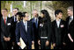 President George W. Bush and Japanese Prime Minister Yasuo Fukuda speak with United States J-8 representative Manogna Manne of Pleasanton, Calif., a member of the J-8 young leaders from the Group of Eight countries, attending the 2008 G-8 Summit in Toyako, Japan. White House photo by Eric Draper