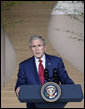 President George W. Bush delivers remarks at the conclusion of the G-8 Summit Wednesday, July 9, 2008, in Toyako, Japan. White House photo by Eric Draper