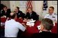 President George W. Bush and Secretary of Homeland Security Tom Ridge, far right, meet with U. S. Coast Guard officers during their visit to the port in Philadelphia Monday, March, 31, 2003. White House photo by Tina Hager.