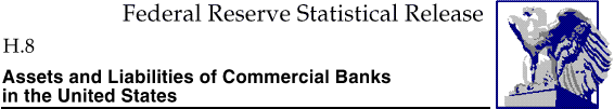 Federal Reserve Statistical Release, H.8, Assets and Liabilities of Commercial Banks in the United States (Historical package); title with eagle logo links to Statistical Release home page