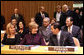 Mrs. Laura Bush speaks with Panama's President Martin Torrijos at the United Nations Thursday, Jan. 31, 2008, during a UN-UNICEF ceremony honoring Panamanian First Lady Mrs. Vivian Fernandez de Torrijos. Mrs. Bush congratulated President Torrijos on Panama taking the position as president of the UN Security Council and highlighted the importance of international action to support freedom in Burma. With them is Jenna Bush, daughter of President George W. Bush and Mrs. Bush. White House photo by Shealah Craighead