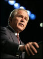 President George W. Bush addresses the 88th Annual American Legion National Convention in Salt Lake City Thursday, Aug. 31, 2006. The President told the Legionnaires, "The war we fight today is more than a military conflict; it is the decisive ideological struggle of the 21st century." White House photo by Eric Draper