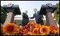 President George W. Bush and President Mahmoud Abbas, of the Palestinian Authority, shake hands after speaking with the media Thursday, Oct. 20, 2005, in the Rose Garden of the White House. White House photo by Paul Morse