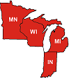 Bemidji Area Map Red