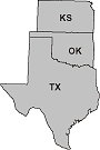 Oklahoma Area Map Grey